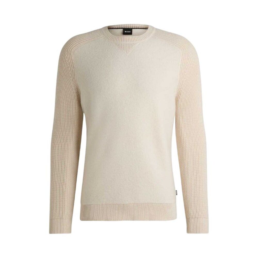 Boss Mens Textured Knit  Top / White